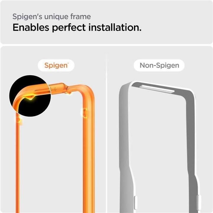 Actual product image Spigen TEMPERED GLASS ALM GLASS FC 2-PACK IPHONE 15 PLUS BLACK (2 Piece, Apple iPhone 15 Plus)
