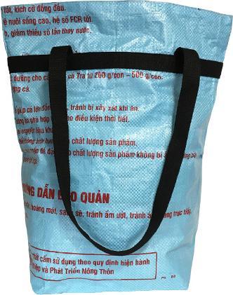 Actual product image Bekos Upcycling - Large shopping bag made from recycled fish food bags light blue