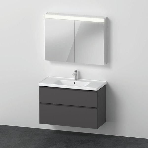 Produktbild Duravit D-Neo Möbel-Set, Möbelwaschtisch mit Waschtischunterschrank wandhängend und LED Spiegelschrank, 1