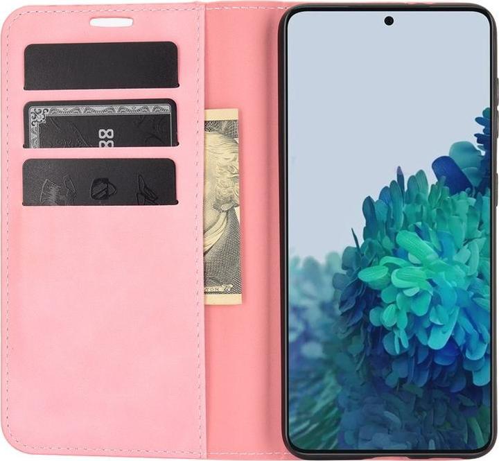 Actual product image Cover-Discount Galaxy S21 - Silky Stand Flip Case Cover pink (Samsung Galaxy S21)