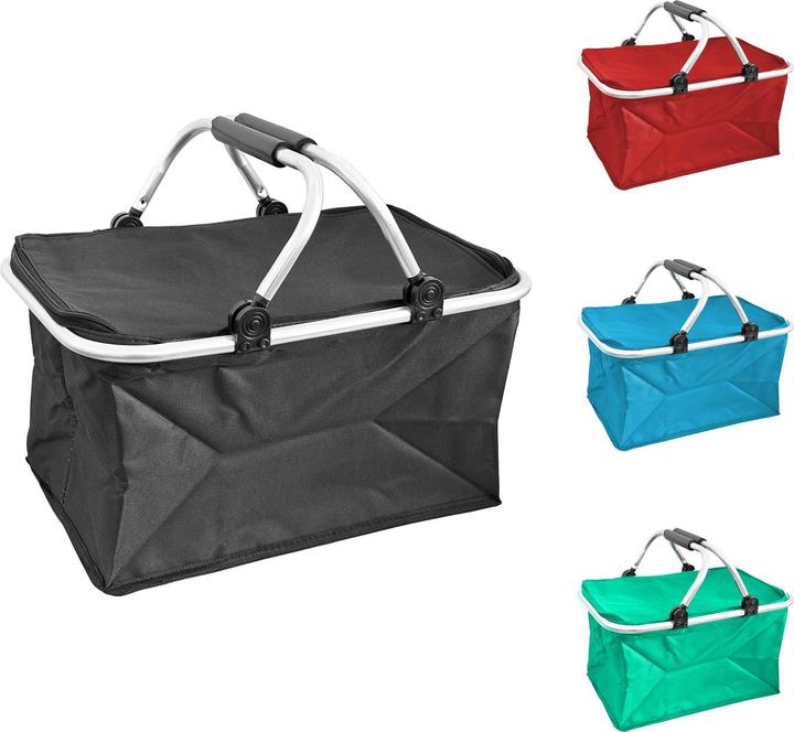 Mojawo Shopper Einkaufskorb faltbar mit Aluminiumgestänge und Extrafach