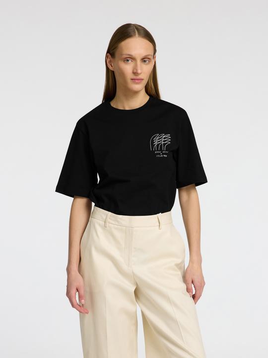 Actual product image Selected Femme Besticktes T-Shirt mit Rundhalsausschnitt (M)