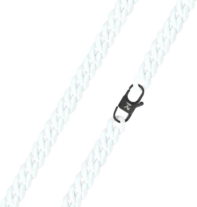 K12 - White Cuban Chain - 8 mm (ohne Messing, Zirkoniumoxid)