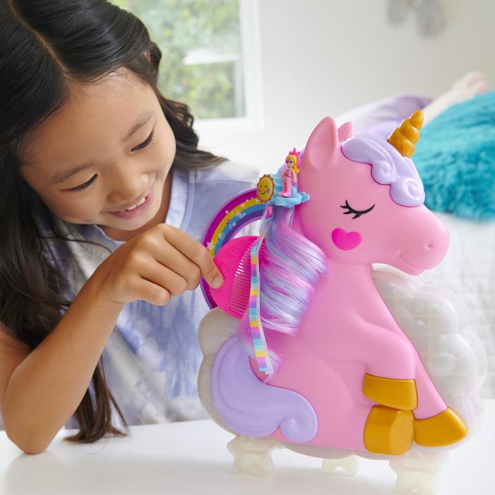 Actual product image Polly Pocket Unicorn Hair Game Box