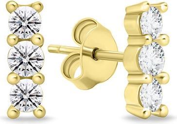 Actual product image Brilio Silver - Fashion gold plated earrings with clear zircons EA605Y