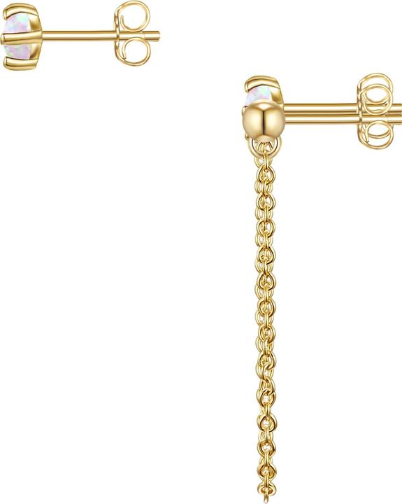 Actual product image Glanzstücke München Ladies sterling silver opal (synth.) yellow gold - 26623 (Sterling Silver)