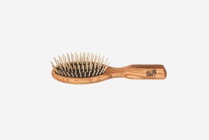 Actual product image Kost Kamm Wooden brush olive wood straight wooden knobs 6-row, oval 17.5cm