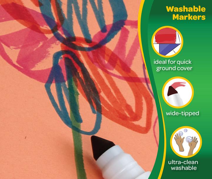Produktbild Crayola Ultra Clean Filzstifte mit Kegelspitze (Multi, 8 x)