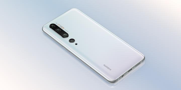 Produktbild Xiaomi Mi Note 10 (128 GB, Glacier White, 6.47", Dual SIM, 108 Mpx, 4G)