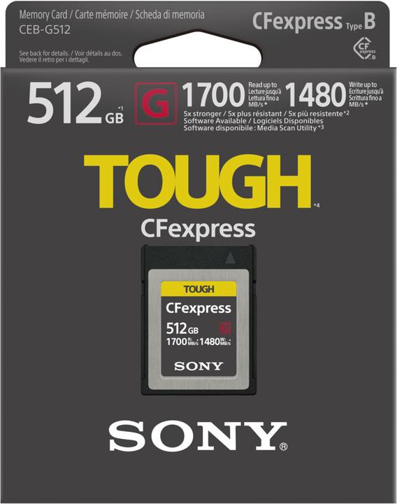 Image du produit Sony CFexpress Dur à cuire (512 Go, CFexpress type B)