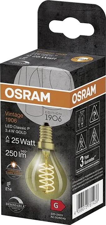 Produktbild Osram Vintage 1906 (E14, 3.40 W, 250 lm, 1 x, G)