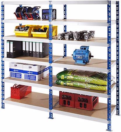 Produktbild eurokraft basic Universal-Steckregal, stabil, Spanplattenböden, HxBxT 1508x1025x500 mm, AR