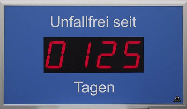 Produktbild Bürk Aussen-LED-Anzeige, Unfallfreie Tage, HxBxT 400x700x60 mm, weissaluminium