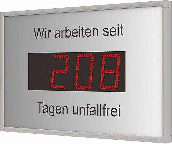 Produktbild Bürk Aussen-LED-Anzeige, Unfallfreie Tage, HxBxT 400x700x60 mm, weissaluminium