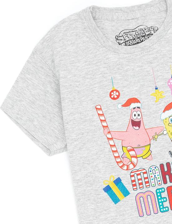 Produktbild Spongebob Squarepants Make It Merry TShirt Jungen weihnachtliches Design (128)