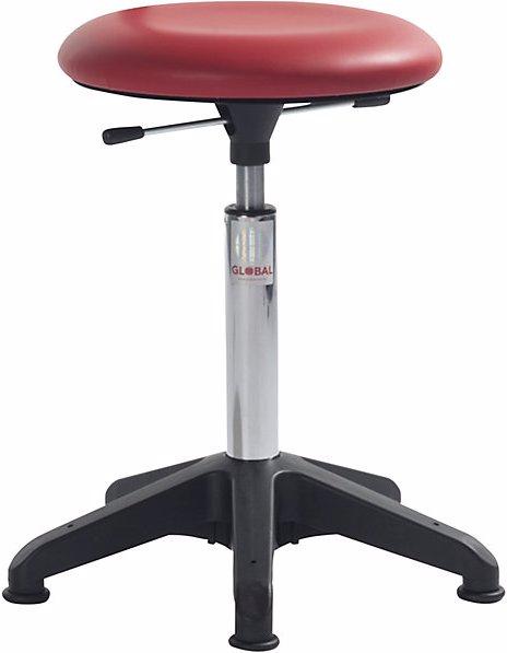 Image du produit Global Stole Tabouret réglable en hauteur, avec patins, rouge, hauteur 490 - 680 mm.
