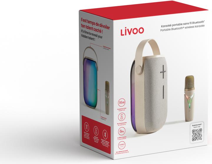 Actual product image Livoo Portable Bluetooth® wireless karaoke (5 h)