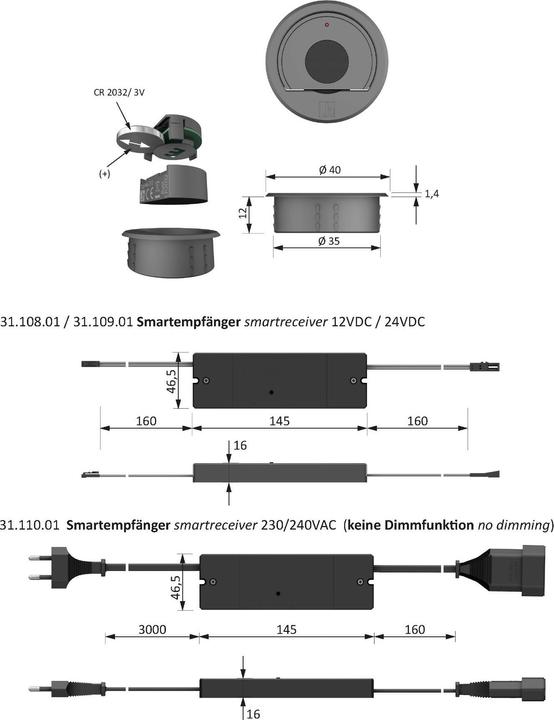 Produktbild Halemeier 1-Kanal Funk-Schalter/Dimmer X-Mitter Smart Set