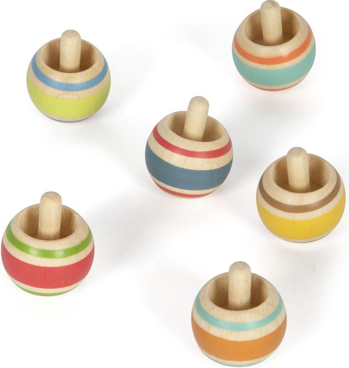 Actual product image small foot Wooden Gyro Top Set
