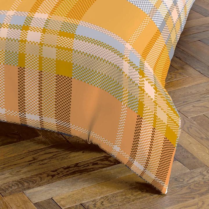 Actual product image Fleuresse Mako-Satin Bettwäsche Milano 114292 orange (Bedding set, 155x220 cm + 80x80 cm)