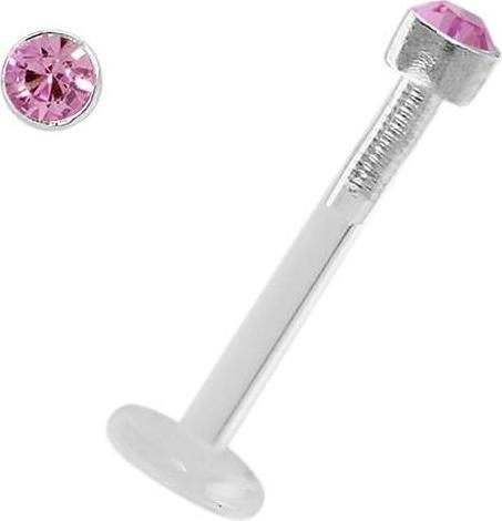 Produktbild Bijouteria Piercing für Lippe/Tragus (Bioplast, Silber 925, Swarovski Kristall)