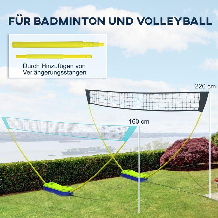 Actual product image Swisshandel24 Badminton net set Volleyball net set, 3-piece set, 400cmx22.4cmx155cm, black + blue + green