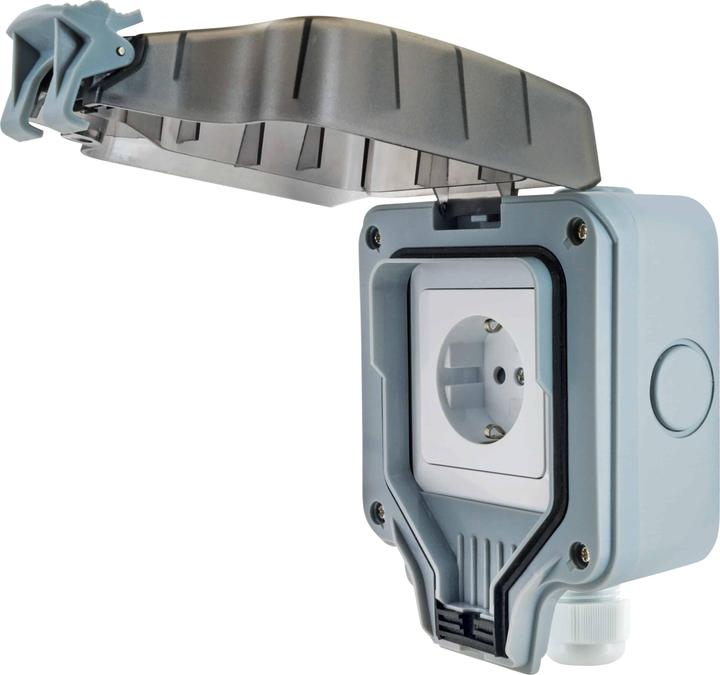 Produktbild Schwaiger Aussensteckdose IP66 1-Fach Schuko-Unterputzdose