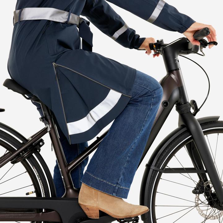 Produktbild Btwin Regentrenchcoat City 940 wasserdicht Damen marineblau (L)