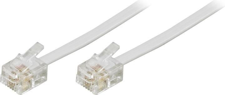 Actual product image Deltaco DEL-161F Telephone Cable 5m Hvid