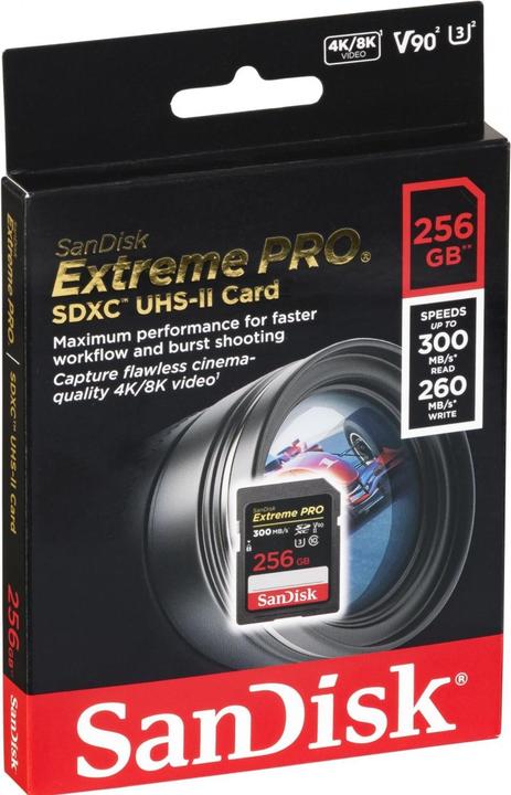 Produktbild SanDisk Extreme Pro (256 GB, SDXC, U3, UHS-II)