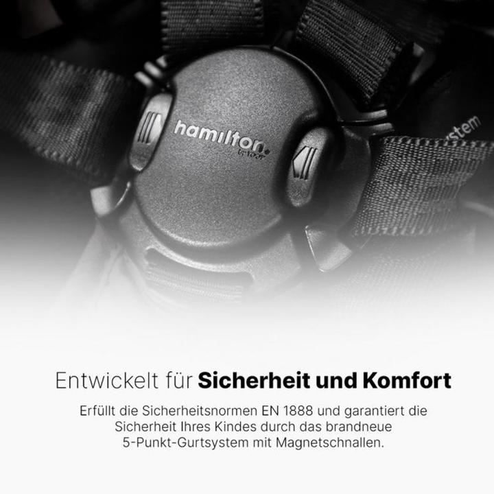 Produktbild Hamilton by yoop Kinderwagen T1 Schwarz – Premium Buggy mit MagicFold™ 360Grad drehbar