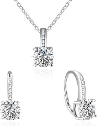 Immagine prodotto Beneto Incantevole set di gioielli con zirconi AGSET362R (ciondolo, catena, orecchini)