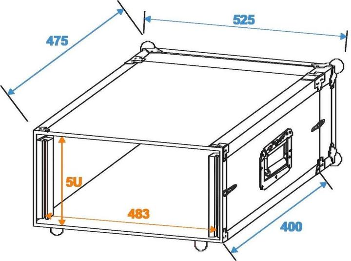 Image du produit Roadinger Rack d'effets CO DD 5U de profondeur (Boîtier 19)