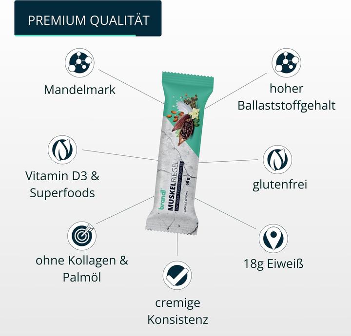 Produktbild Brandl-Nutrition Riegel (Vanille Schoko, 12 Stk., 720 g)