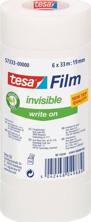 Immagine prodotto tesa Nastro adesivo tesafilm 6x MATT-UNSICHTBAR (19 mm)