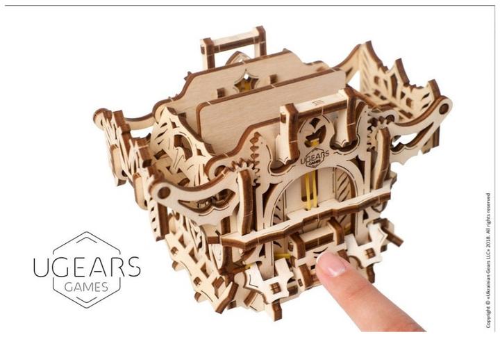 Actual product image Ugears Deck Box mechanical wooden device for tabletop games
