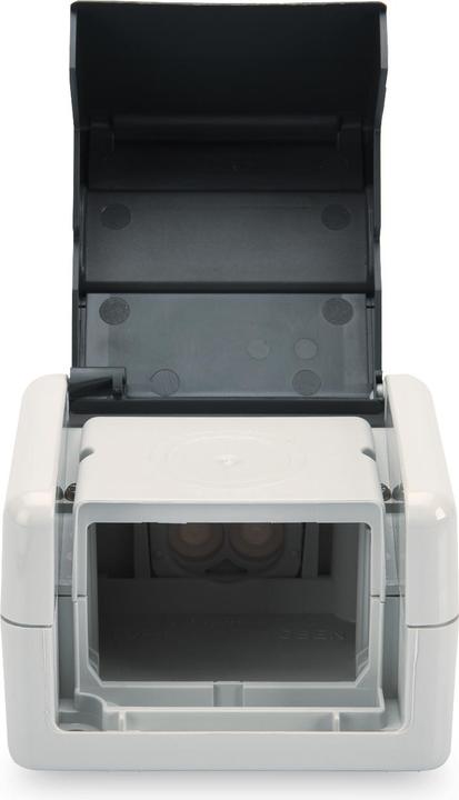 Actual product image Digitus Data connection box for Keystone modules IP44 surface-mounted with hinged cover optional insert for (Cable Accessories)