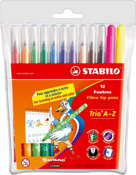 Produktbild STABILO Fasermaler Trio A-z (Mehrfarbig, 12 x)