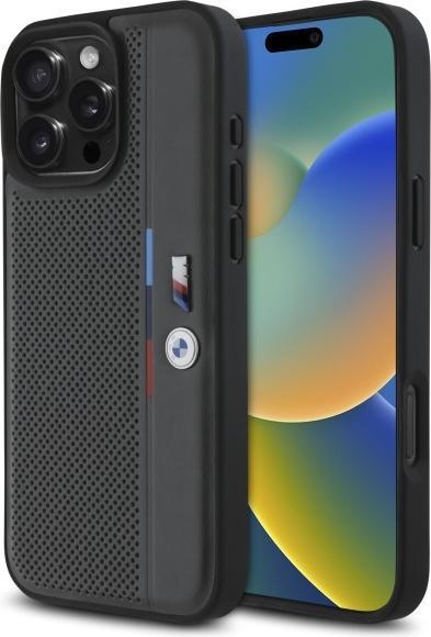 Actual product image BMW BMHCP16X23PUPVA iPhone 16 Pro Max 6.9" antracyt/anthracite hardcase M Perforated Tricolor Detail (Apple iPhone 16 Pro Max)