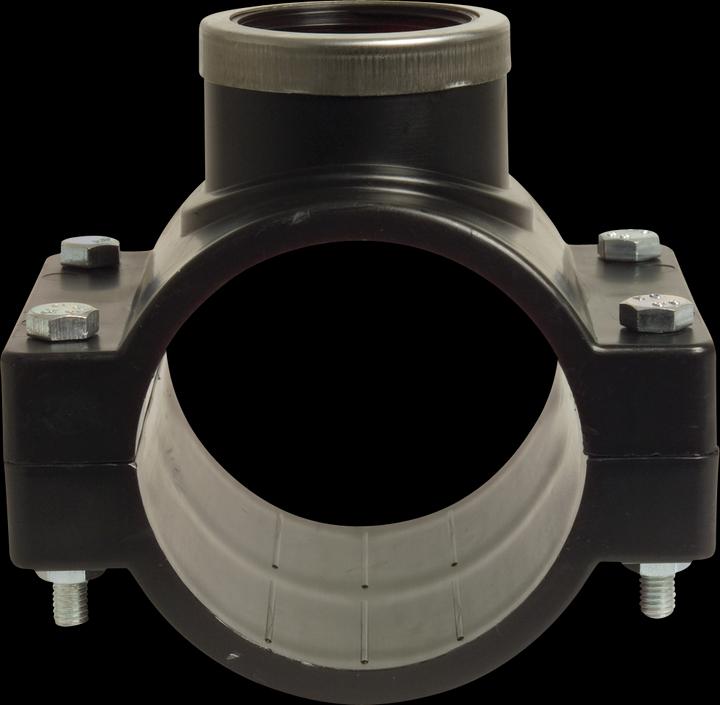 Actual product image Profec Anbohrschelle PP 50 mm x 1" Schelle x Innengewinde 16bar Schwarz