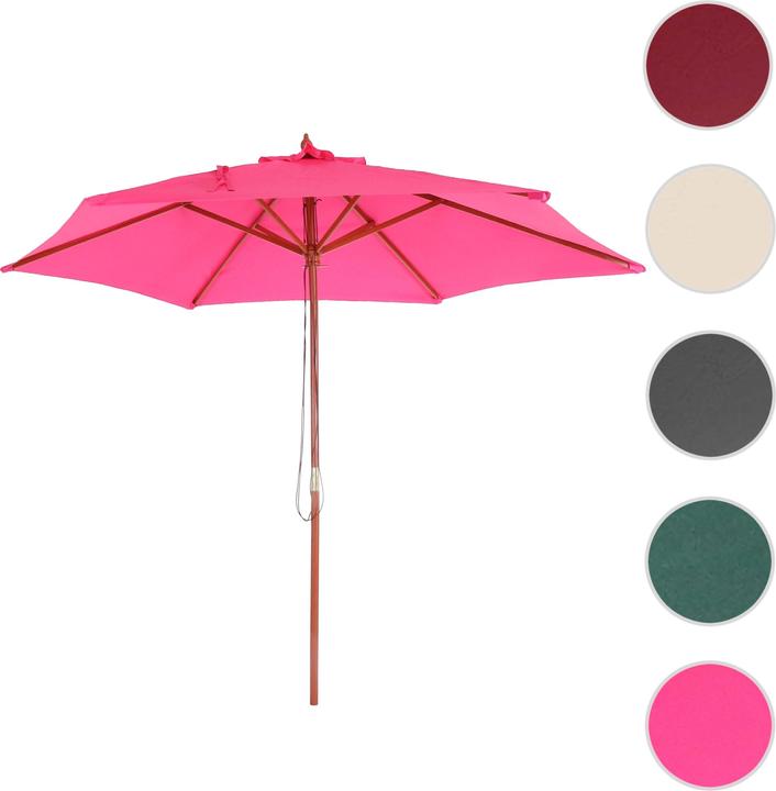 Actual product image Mendler Parasol Florida, garden umbrella market umbrella, Ø 3m polyester/wood - pink (3 m)