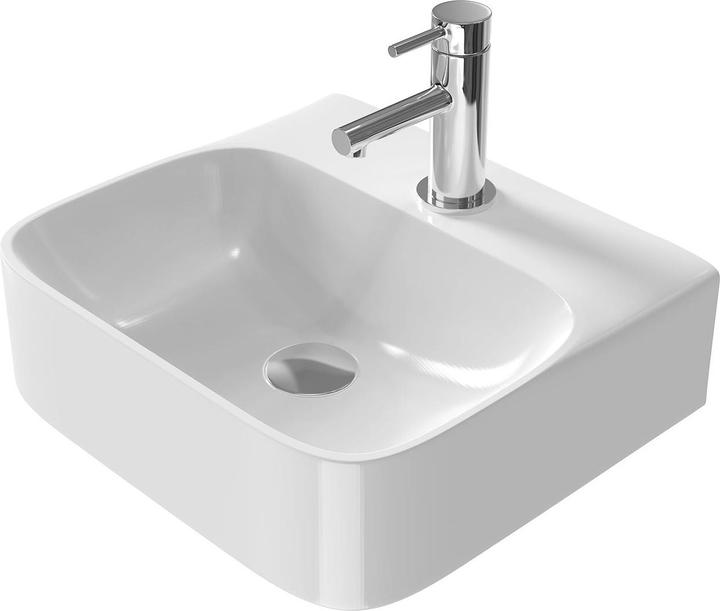 Produktbild Emke Aufsatzwaschbecken Kleines Waschbecken Handwaschbecken für Badezimmer, Rechteckig Waschplatz Au (395 mm, 435 mm)