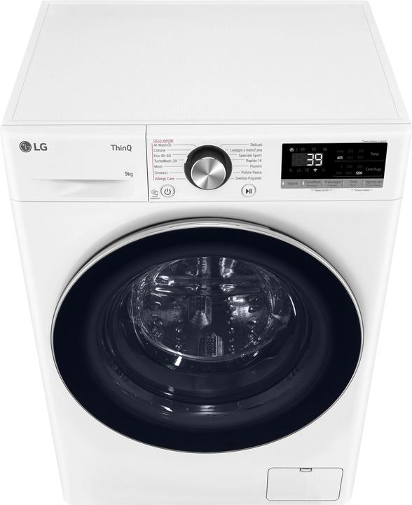 Actual product image LG F2R7S09TSWC Slim 9" front loading washing machine (9 kg, Left)