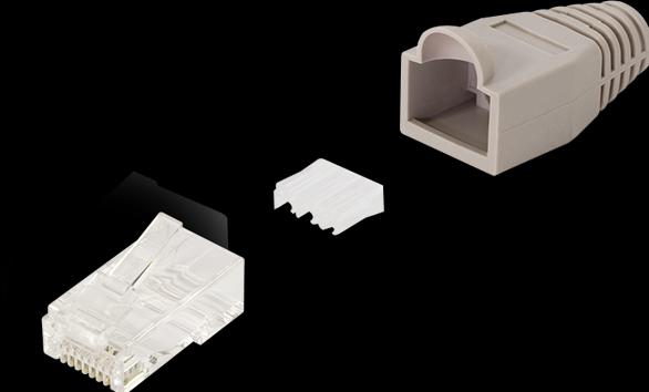 Image du produit LogiLink Connecteurs modulaires RJ45 Cat.6A UTP, avec embout et guide d'enfilage, 100 pièces de chaque (Câble réseau Connecteur)