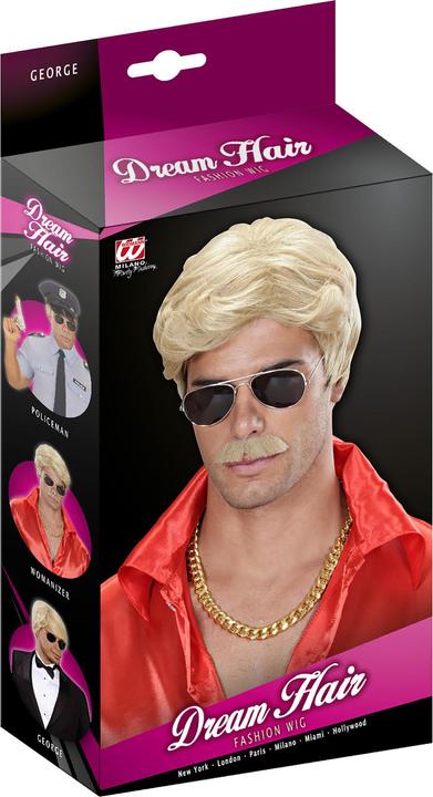 Produktbild Widmann PERÜCKE UND SCHNURRBART DREAM HAIR PLAYBOY BLOND in farbiger Box
