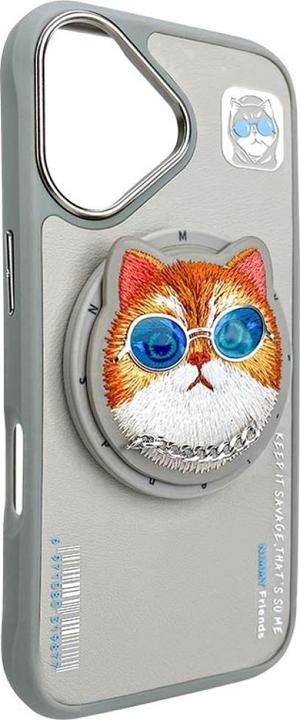 Produktbild Nimmy Glasses Cool Cat MagSafe case for iPhone 16 grey (Apple iPhone 16)