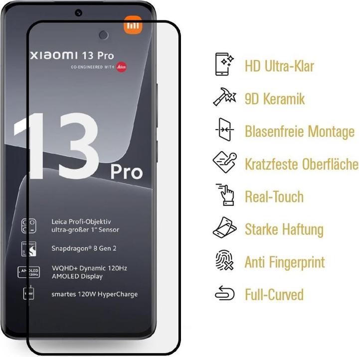 Produktbild Protectorking 1x Ceramic-Glass Full Cover HD Klar (1 Stück, Xiaomi 13 Pro)