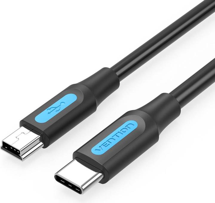 Image du produit Vention Câble USB-C 2.0 vers Mini-B 2A 1m COWBF noir (1 m, USB 2.0)