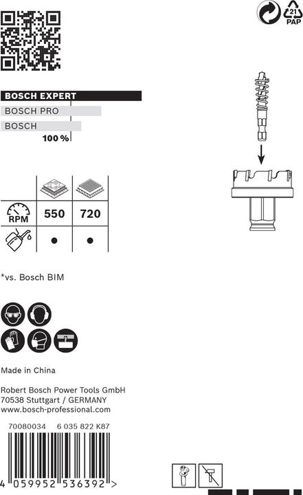 Produktbild Bosch Professional Zubehör EXPERT Sheet Metal Lochsäge 22 x 5 mm (22 mm)