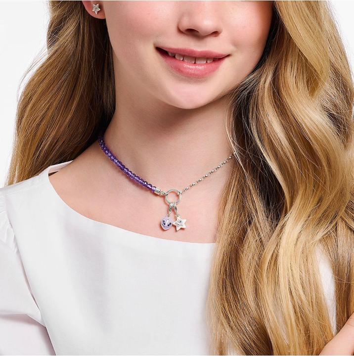 Actual product image Thomas Sabo Charm Pendant Star with White Stones and White Cold Enamel Silver (925 silver, Enamel)
